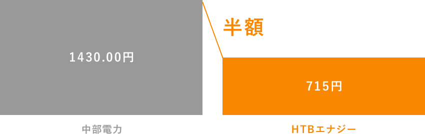 基本料金 中部電力の料金から半額になります